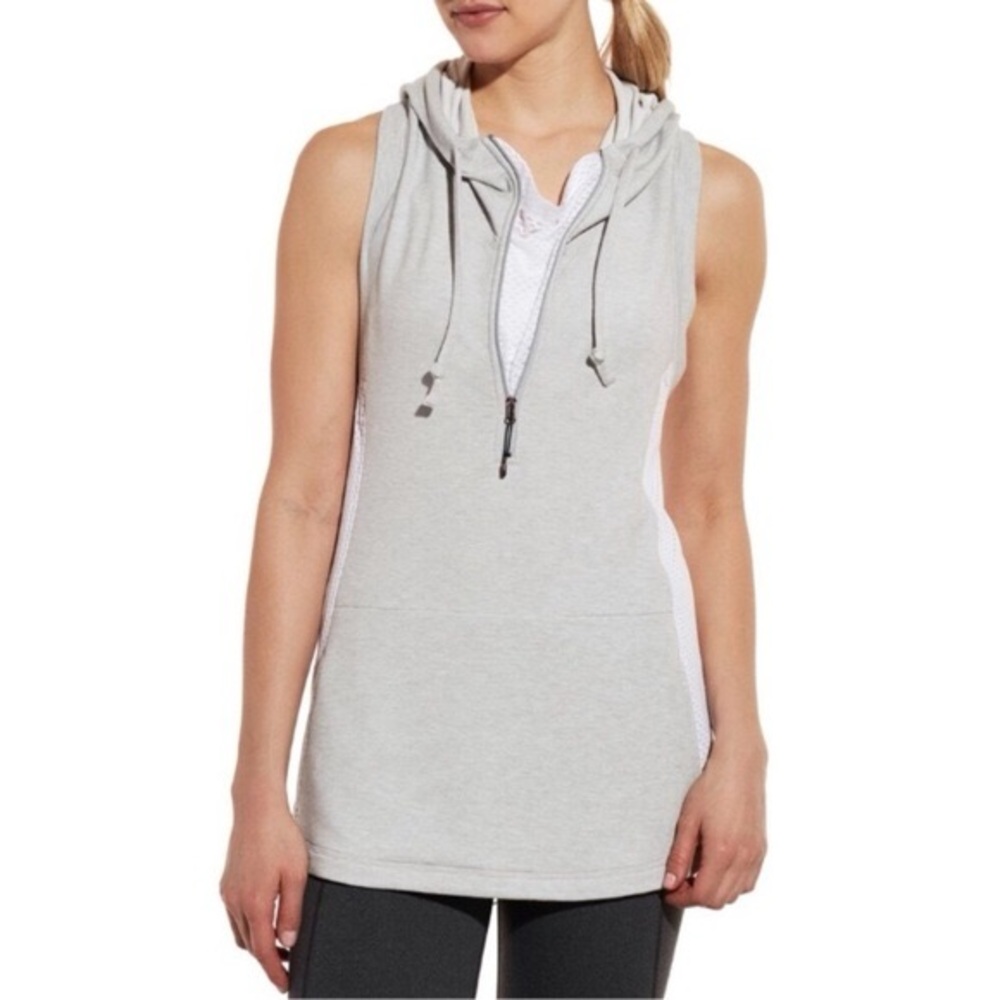 CALIA by Carrie Underwood Gray Sleeveless Hoodie Tank Top | small